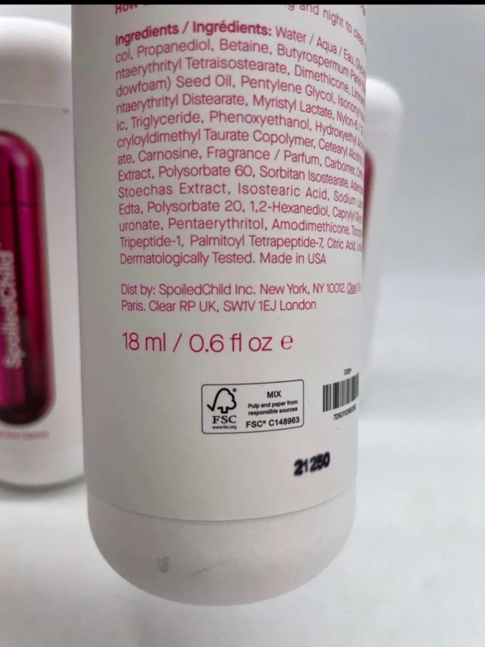 Spoiled Child LOT OF 6 O36+ Anti-Aging Triple-Peptide Moisturizer 18ml/0.6 Fl Oz
